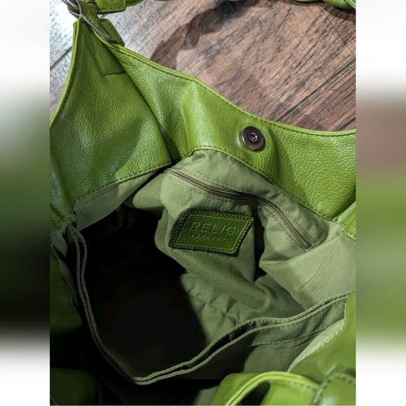 Relic Faux Pebbled Leather Satchel Purse Handbag Purse Zip Pockets Rope Handles - Picture 3 of 14